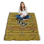 ucf knights handdrawn stripes gold quilt blanket best selling