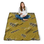 ucf knights sketch lines gold quilt blanket best selling