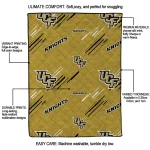 ucf knights sketch lines gold quilt blanket best selling