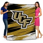 ucf knights wild lines gold white quilt blanket best selling
