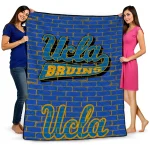 ucla bruins brick grid blue quilt blanket best selling