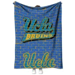 ucla bruins brick grid blue quilt blanket best selling