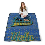 ucla bruins brick grid blue quilt blanket best selling