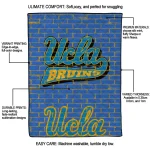 ucla bruins brick grid blue quilt blanket best selling