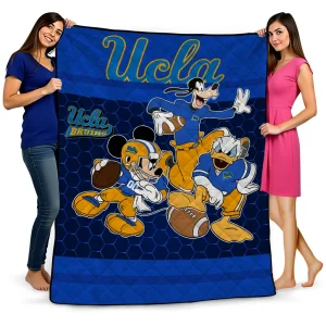 ucla bruins disney football blue quilt blanket best selling