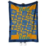 ucla bruins helmet heart blue quilt blanket best selling
