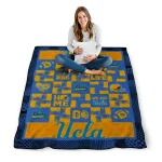 ucla bruins helmet heart blue quilt blanket best selling