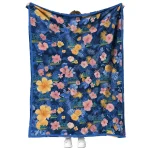 ucla bruins hibiscus foliage blue quilt blanket best selling
