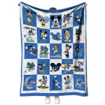 ucla bruins mickey mouse motif blue white quilt blanket best selling