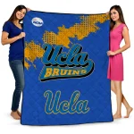 ucla bruins paint trail blue quilt blanket best selling