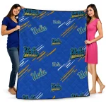 ucla bruins sketch lines blue quilt blanket best selling