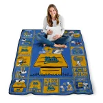 ucla bruins snoopy love blue quilt blanket best selling
