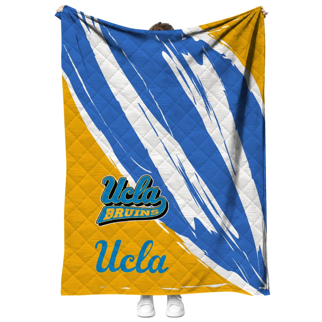 ucla bruins stroke art blue white quilt blanket fashion forward