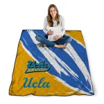 ucla bruins stroke art blue white quilt blanket best selling