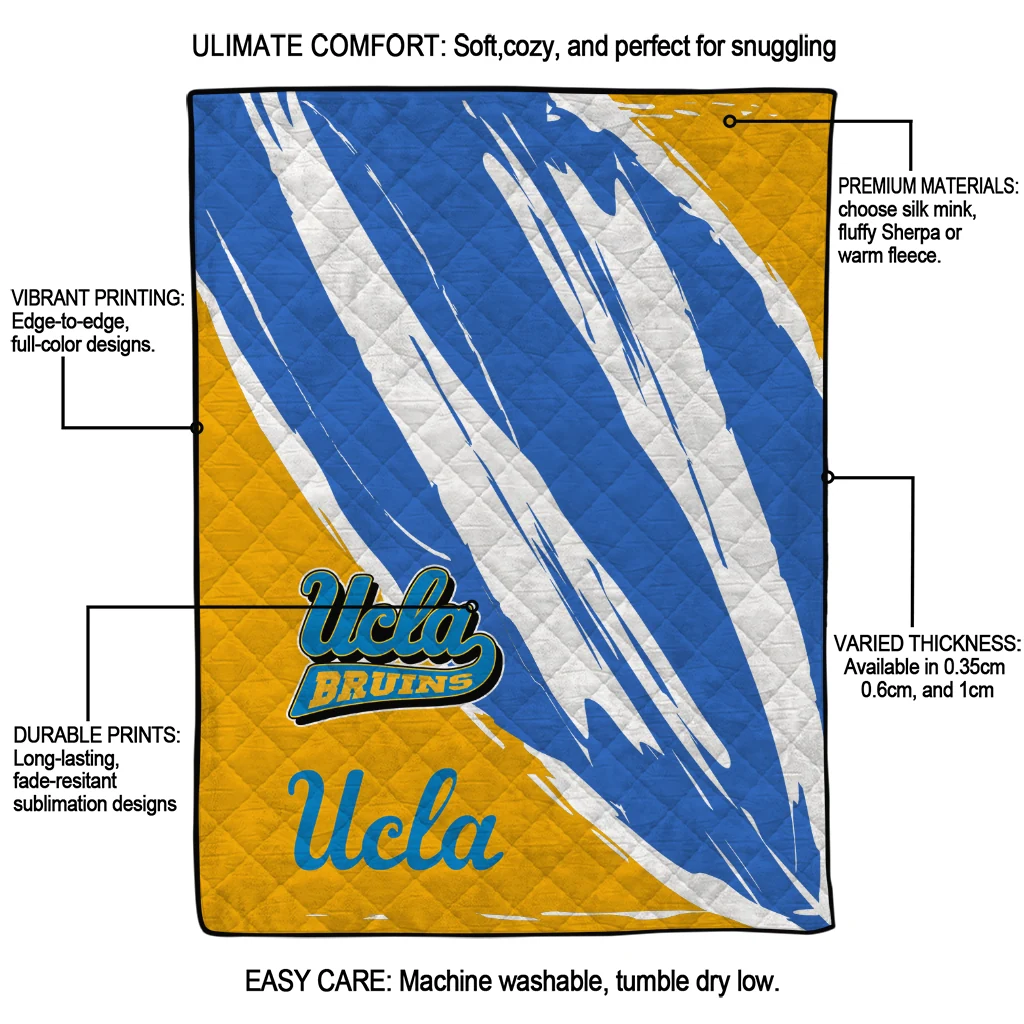 ucla bruins stroke art blue white quilt blanket latest model ucla bruins stroke art blue white quilt blanket latest model