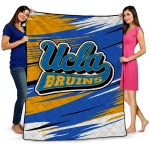 ucla bruins wild lines blue white quilt blanket best selling