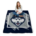 uconn huskies block border blue quilt blanket best selling