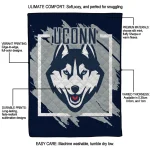 uconn huskies block border blue quilt blanket best selling
