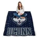 uconn huskies brick grid blue quilt blanket best selling