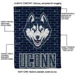 uconn huskies brick grid blue quilt blanket best selling