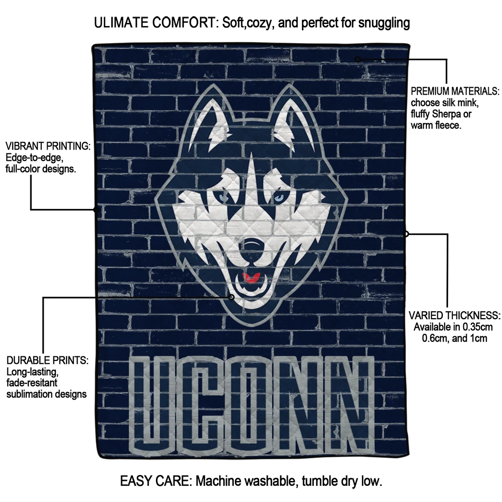 uconn huskies brick grid blue quilt blanket latest model uconn huskies brick grid blue quilt blanket latest model