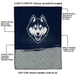 uconn huskies dot illusion blue quilt blanket best selling