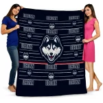 uconn huskies handdrawn stripes blue quilt blanket best selling