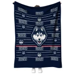 uconn huskies handdrawn stripes blue quilt blanket best selling