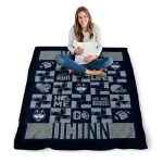 uconn huskies helmet heart blue quilt blanket best selling