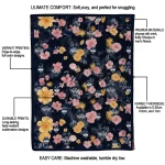 uconn huskies hibiscus foliage blue quilt blanket best selling
