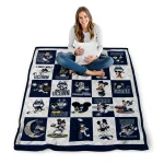 uconn huskies mickey mouse motif blue white quilt blanket best selling