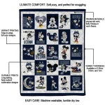 uconn huskies mickey mouse motif blue white quilt blanket best selling