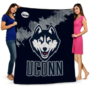 uconn huskies paint trail blue quilt blanket best selling