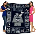uconn huskies snoopy love blue quilt blanket best selling