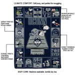 uconn huskies snoopy love blue quilt blanket best selling