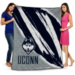UConn Huskies Stroke Art Blue White Quilt Blanket 1 uconn huskies stroke art blue white quilt blanket best selling