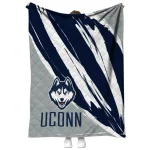 uconn huskies stroke art blue white quilt blanket best selling