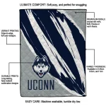uconn huskies stroke art blue white quilt blanket best selling