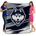 uconn huskies wild lines blue white quilt blanket best selling
