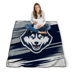 uconn huskies wild lines blue white quilt blanket best selling