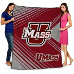 umass minutemen arrow layers red quilt blanket best selling