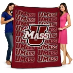 umass minutemen bold red quilt blanket best selling