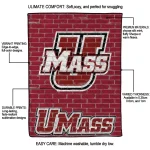 umass minutemen brick grid red quilt blanket best selling