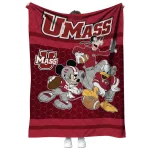 umass minutemen disney football red quilt blanket best selling