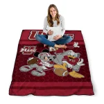 umass minutemen disney football red quilt blanket best selling