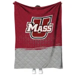 umass minutemen dot illusion red quilt blanket best selling