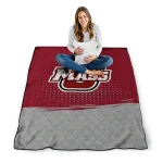 umass minutemen dot illusion red quilt blanket best selling