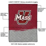 umass minutemen dot illusion red quilt blanket best selling