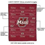 umass minutemen handdrawn stripes red quilt blanket best selling