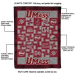 umass minutemen helmet heart red quilt blanket best selling